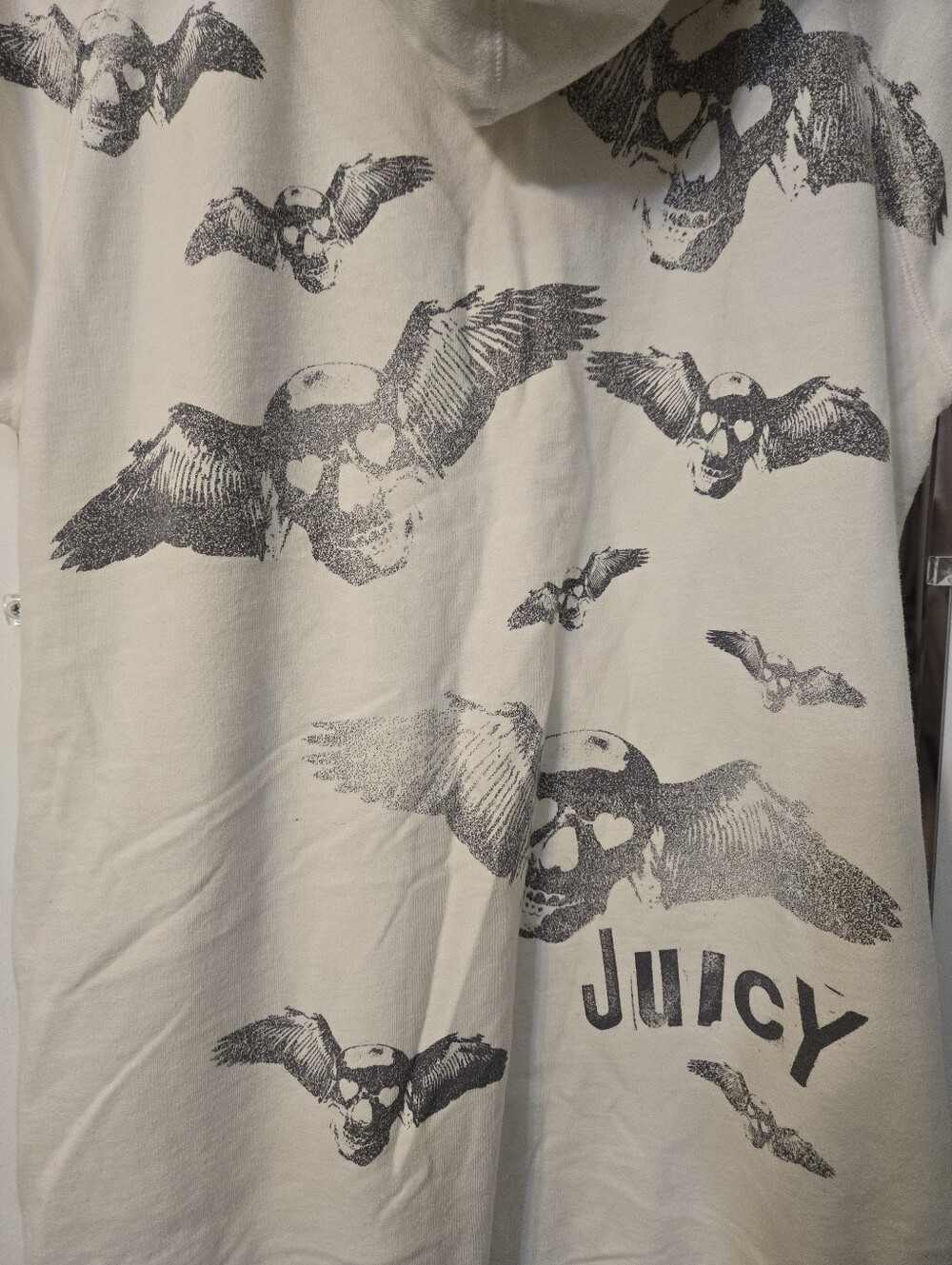 Juicy Couture Cream Hooded Zip-Up Sweatshirt - Picture 3 of 4